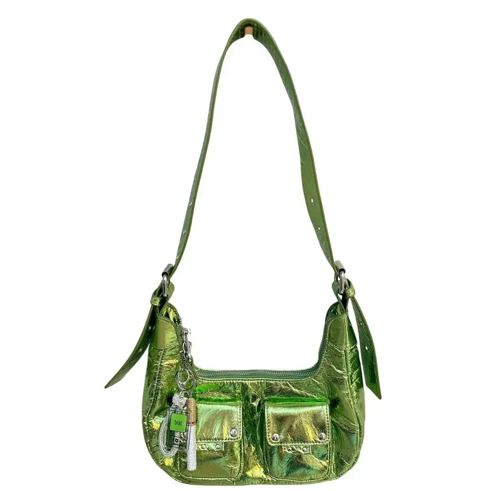 metallic shoulder bag y2k